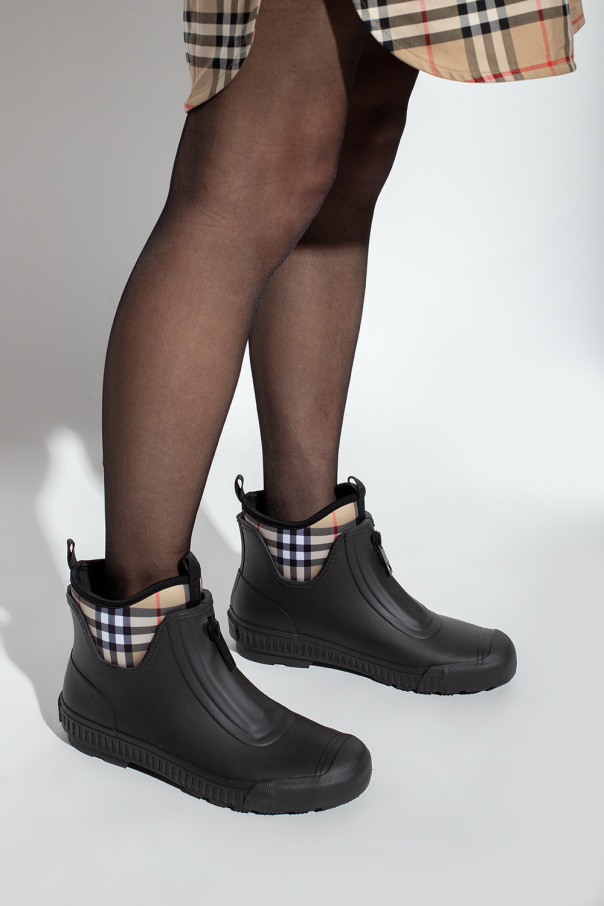 Burberry flinton check cheap rain booties